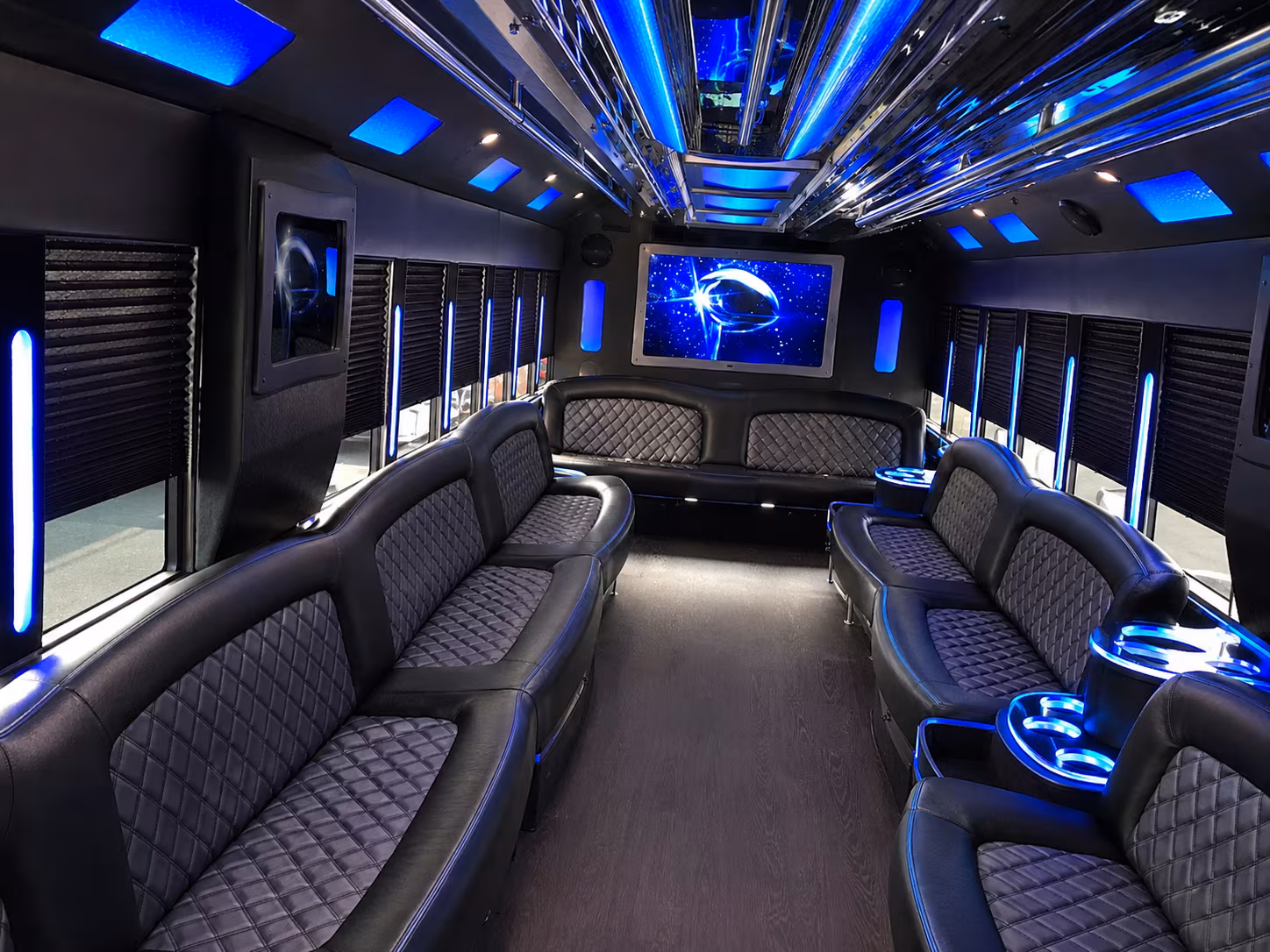 Atlanta Birthday, Sweet 16, & Quinceañera Transportation party bus exterior