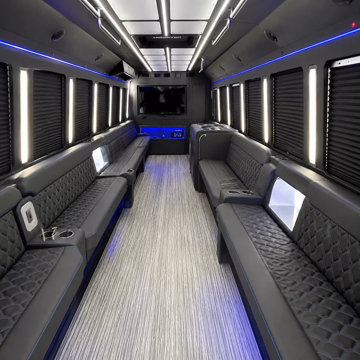 Atlanta Concert & Music Festival Transportation party bus interior