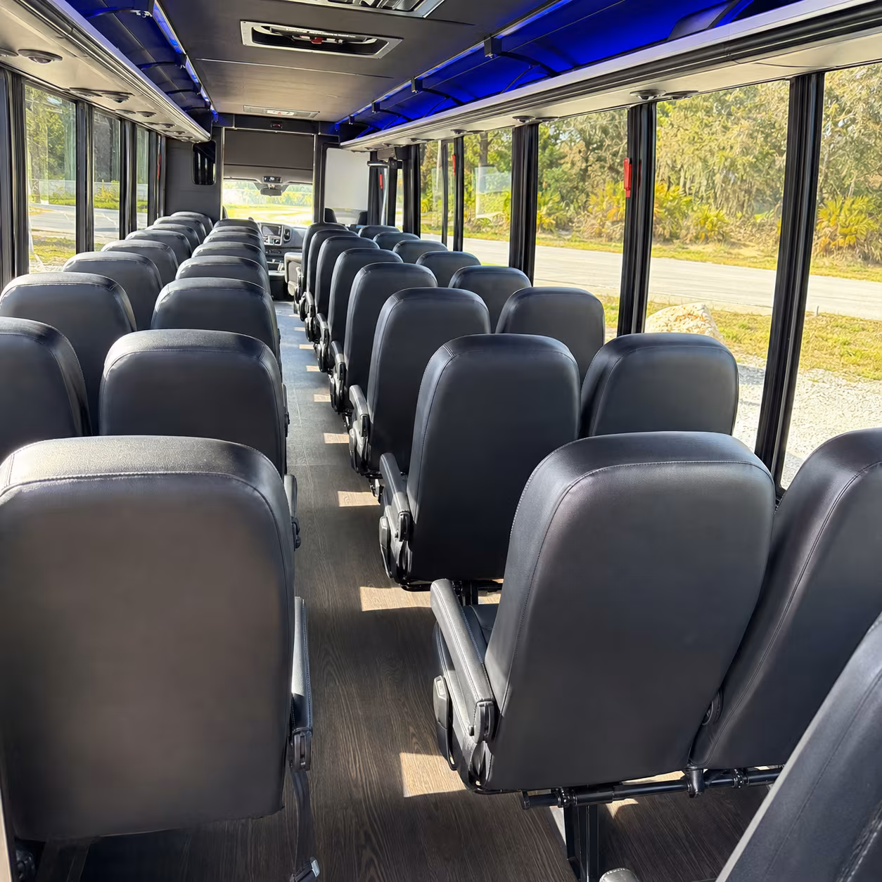 Atlanta School Event Transportation party bus interior