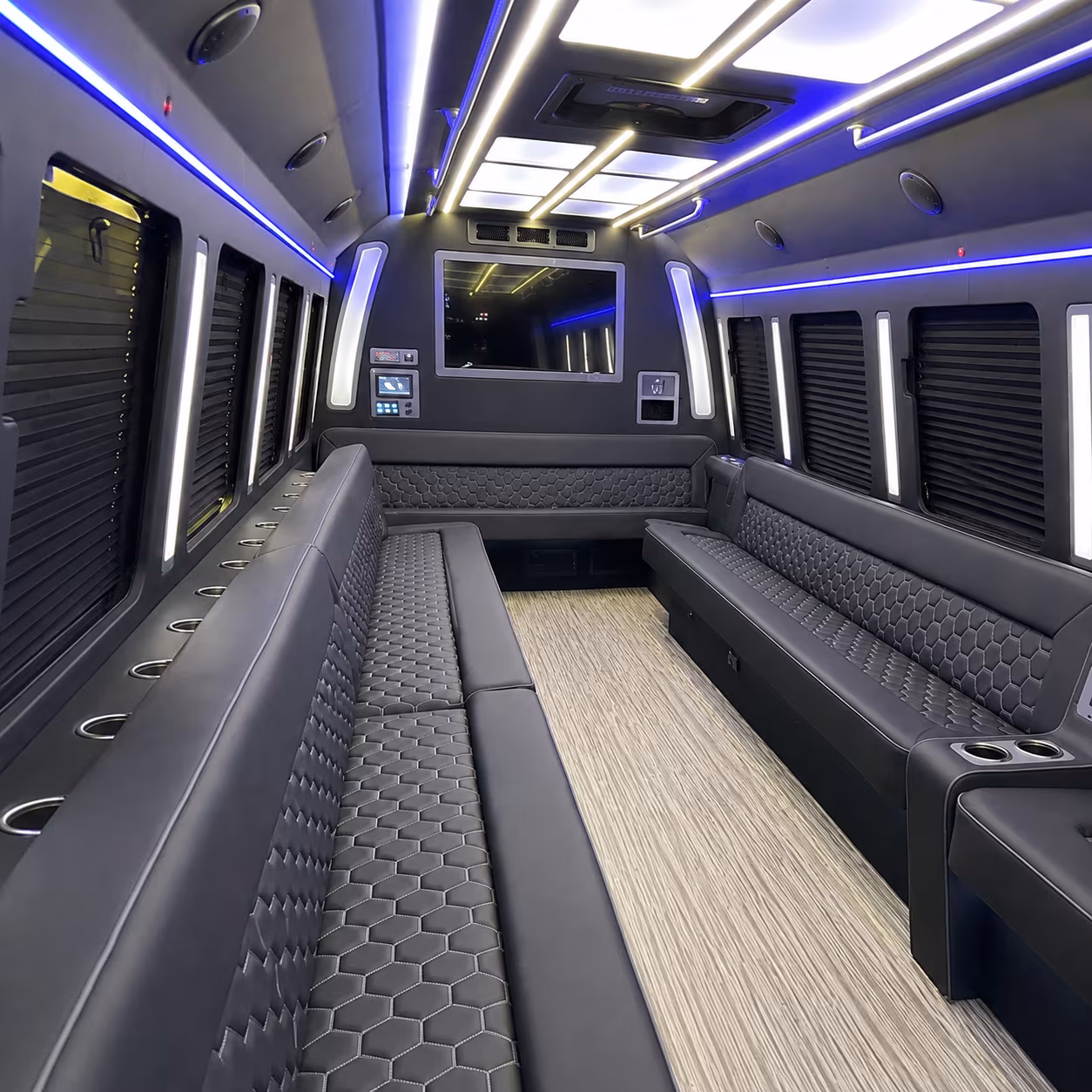 Atlanta Sporting Event Transportation party bus exterior