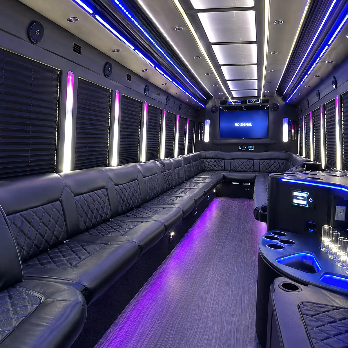 Atlanta Sporting Event Transportation party bus interior