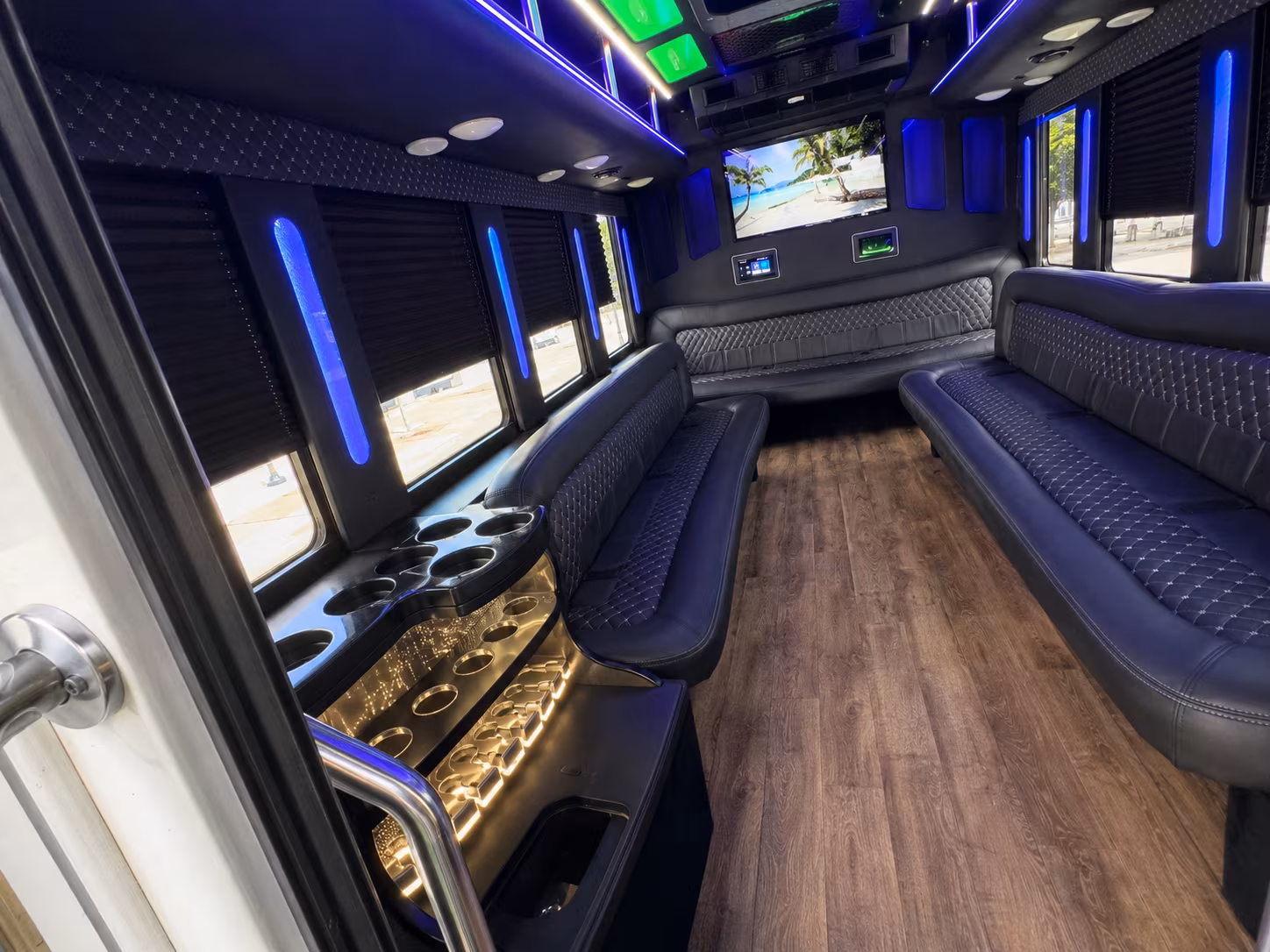 Atlanta Sporting Event Transportation party bus interior