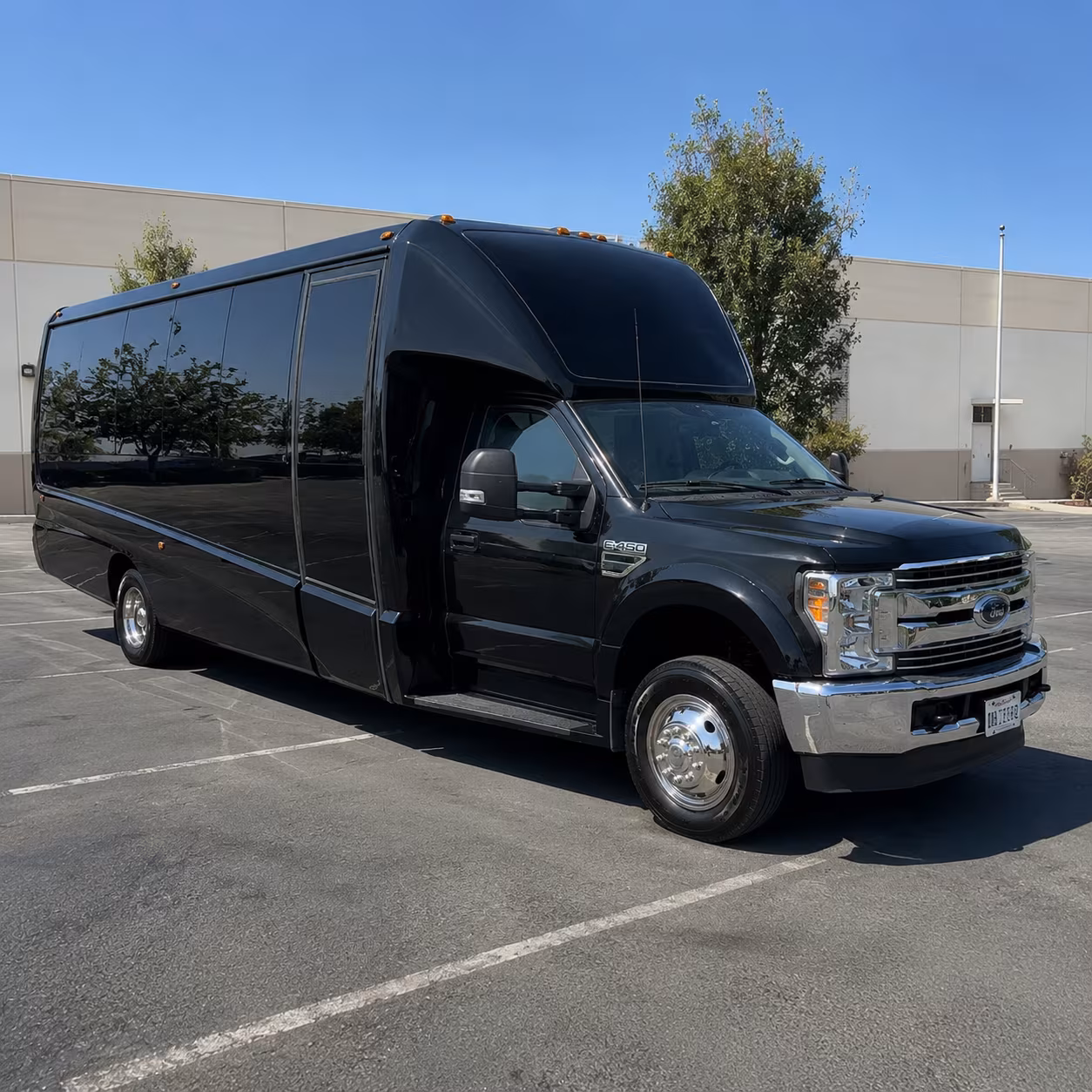 Interior of a party bus rental serving Atlanta