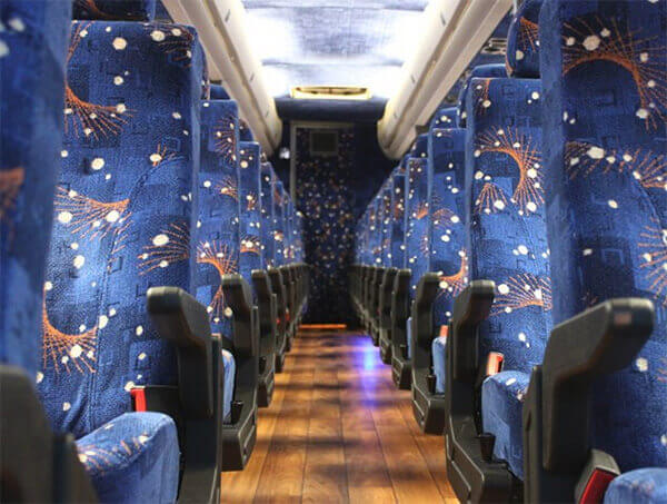 Columbus 50 passenger Charter Bus Interior