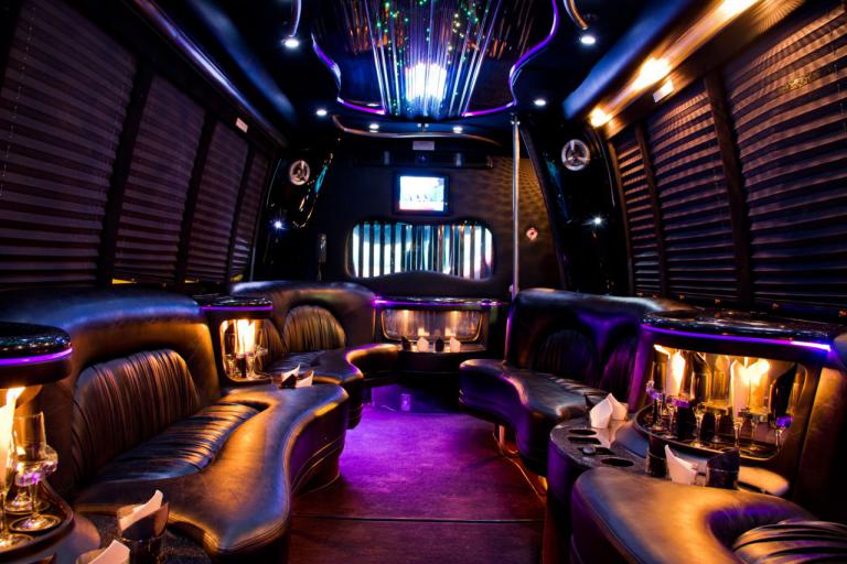 Sandy Springs 22 Passenger Party Bus Interior