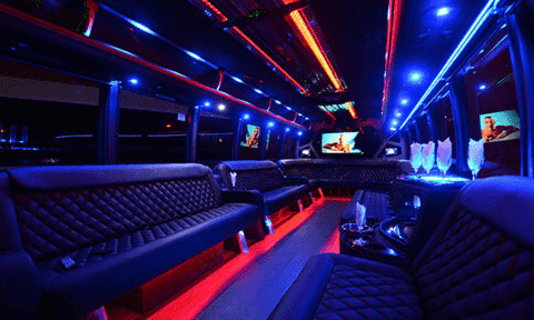 Savannah 30 Passenger Party Bus Black Interior