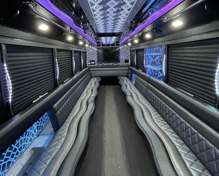 Savannah 30 Passenger Party Bus White Interior