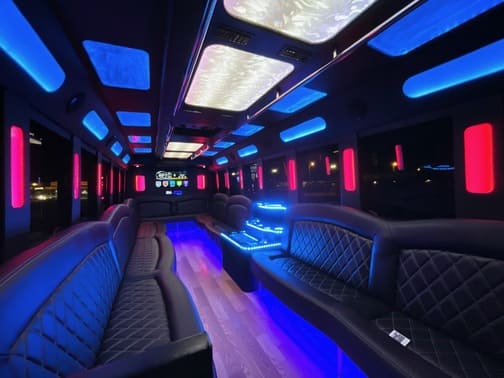 Macon 35 Passenger Party Bus Interior