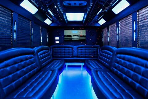 Macon 36 Passenger Party Bus Interior