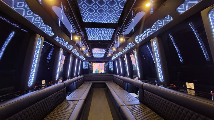 Valdosta 40 Passenger Limo Bus Interior
